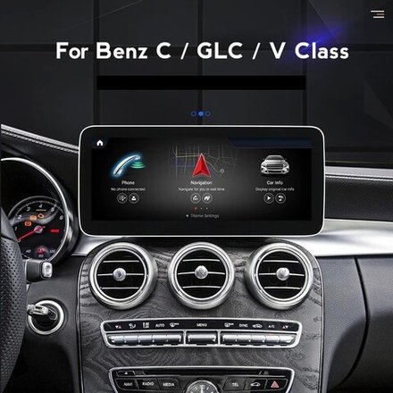 Магнитола для Mercedes-Benz C-класс W205, GLC X253 2014-2018 NTG 5.0/5.1 - Kuberg MKD монитор 12.5", Android 11, 6Гб+128Гб, CarPlay, SIM-слот