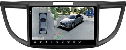 Магнитола для Honda CR-V 4 2012-2016 (большая рамка) - FarCar BX9-360-7073-9 монитор 9.5" 2K QLED на Android 13, 6Гб+128Гб, CarPlay, 4G SIM-слот, 4 камеры в комплекте