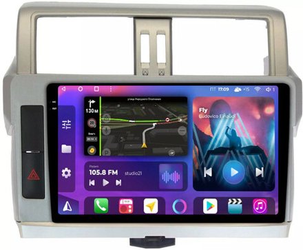 Магнитола для Toyota Land Cruiser Prado 150 2014-2017 - FarCar BM347/531M монитор 10.36" QLED на Android 14, TS10, 4+32Гб, CarPlay, 4G SIM-слот