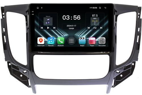 Магнитола для Mitsubishi L200 5 2015-2019 (климат), Pajero Sport 3 2016-2023 (МКПП), FIAT Fullback - FarCar DX1198M монитор 9.5" IPS на Android 13, 4+64Гб, CarPlay