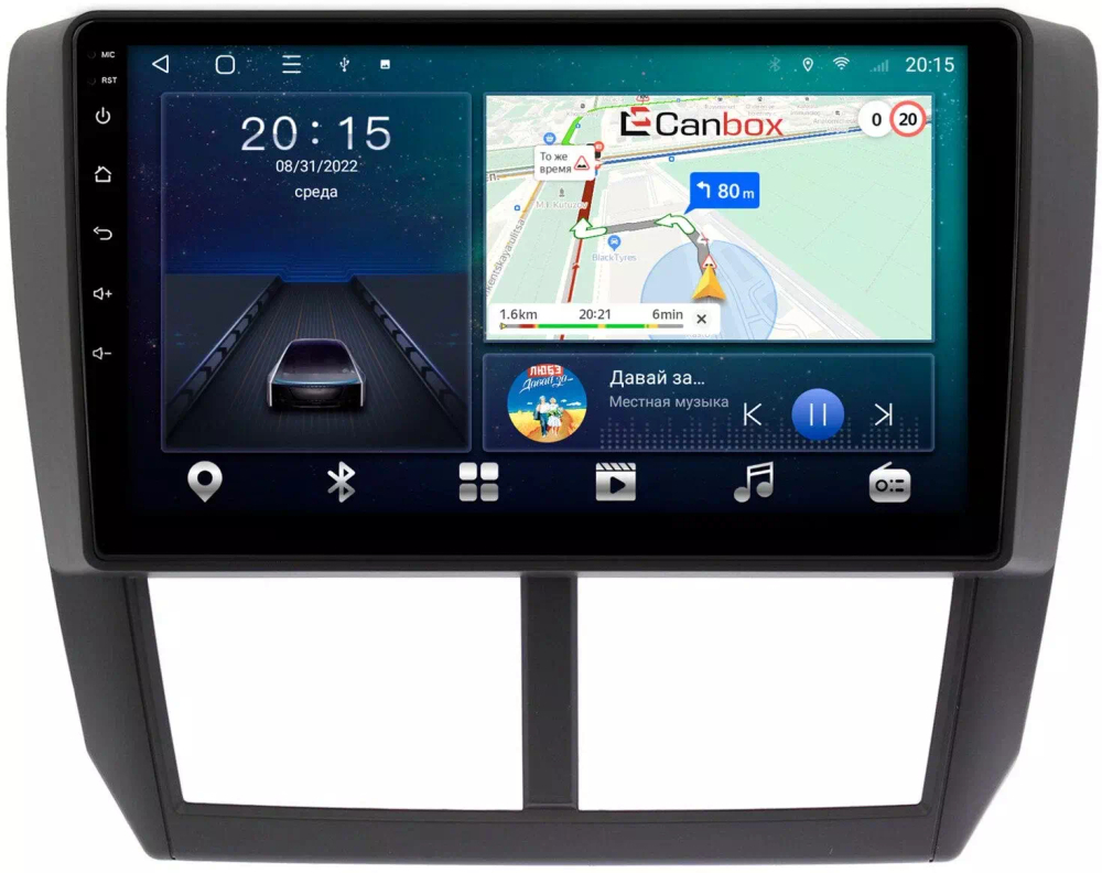 Магнитола для Subaru Forester 3 (SH) 2008-2013, Impreza GH, GE - CanBox 9080 Android 10, 8-ядер, SIM-слот