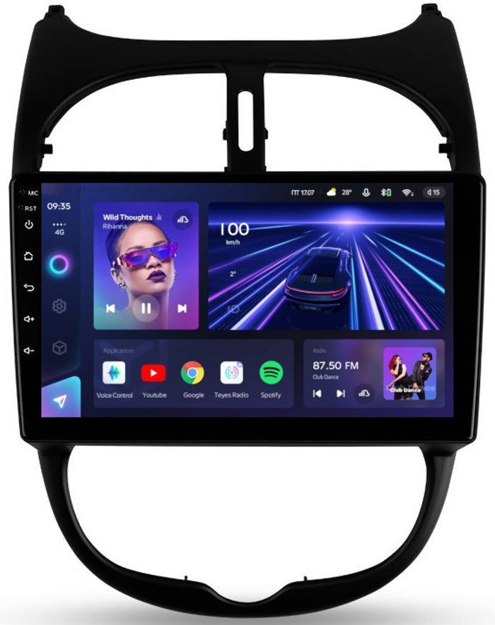 Магнитола для Peugeot 206 1998-2012 - Teyes CC3L на Android 10, CarPlay, 4G SIM-слот