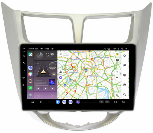 Магнитола для Hyundai Solaris 2010-2016 - Kuberg QLed, Android 13, TS20, CarPlay, SIM-слот