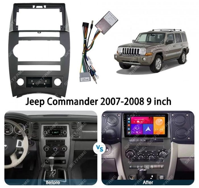 Магнитола для Jeep Commander 2005-2010 - Kuberg SF-9303 (кнопки и крутилки), Android 12, TS10,  CarPlay, 4G SIM-слот