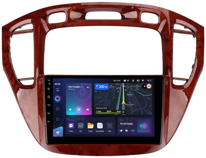 Магнитола для Toyota Highlander 1 XU20 / Kluger / 2000-2007 - Teyes CC3L монитор 9" IPS на Android 10, CarPlay, 4G SIM-слот