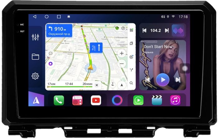 Магнитола для Suzuki Jimny 4 2018+ (штатная КЗВ) - FarCar S500-TS10 монитор 9.5" QLED на Android 14, Быстрая, CarPlay, 4G SIM-слот