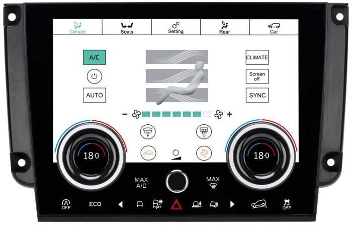 Сенсорная панель климата для Land Rover Discovery Sport 2017-2019 - Kuberg ZF-2005 с 10" экраном LCD/ЖК без отверстия под CD