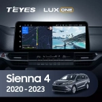 Магнитола для Toyota Sienna 4 XL40 2020-2024 - Teyes LUX ONE монитор 12.3" 2K QLED на Android 10, CarPlay, 4G SIM-слот, 6/128ГБ