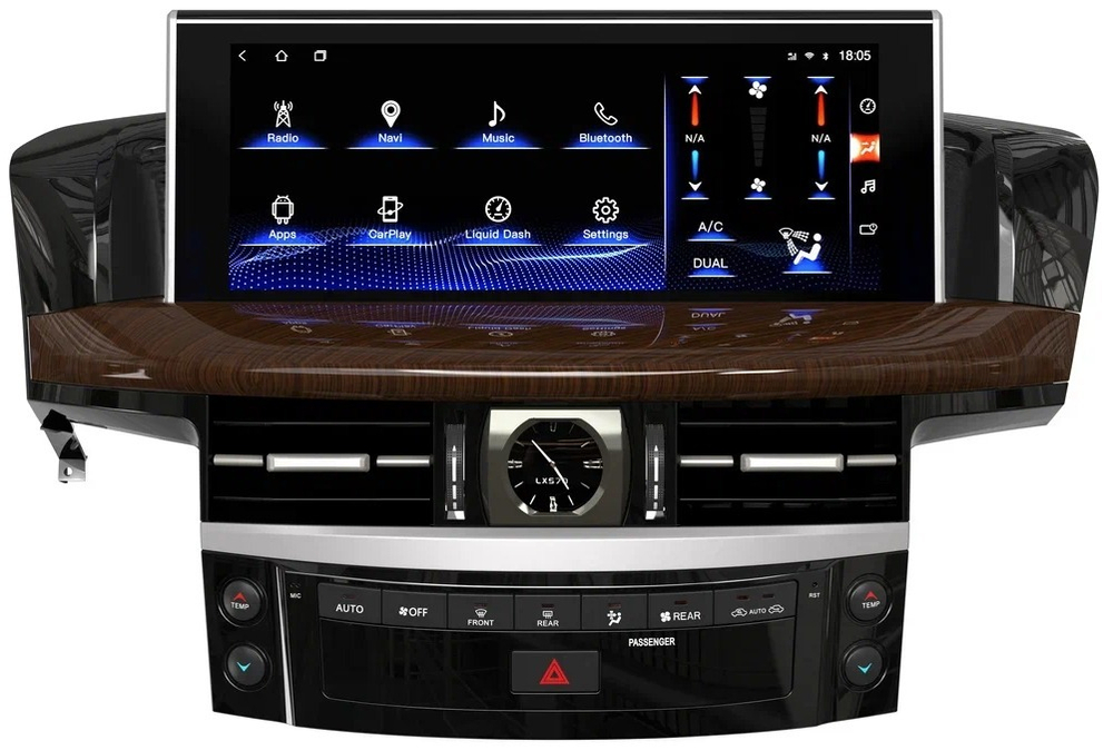 Магнитола для LX 570 2007-2015 (топовые комплектации) - Kuberg ZH-L1209WX на Android 12, 8Гб+128Гб, CarPlay, 4G SIM-слот