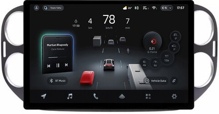 Магнитола для Volkswagen Tiguan 1 2011-2016 (аварийка прямоугольная, рамка чёрная 9) - Teyes CC4-PRO монитор 13" 2K QLED на Android 13, Snapdragon 778G, ИИ, CarPlay, DSP, 4G SIM-слот