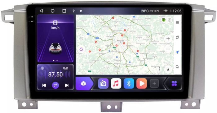 Магнитола для Toyota Land Cruiser 105 1998-2007 - Kuberg OL-9681 QLed+2K, Android 12, TS10,  CarPlay, 4G SIM-слот