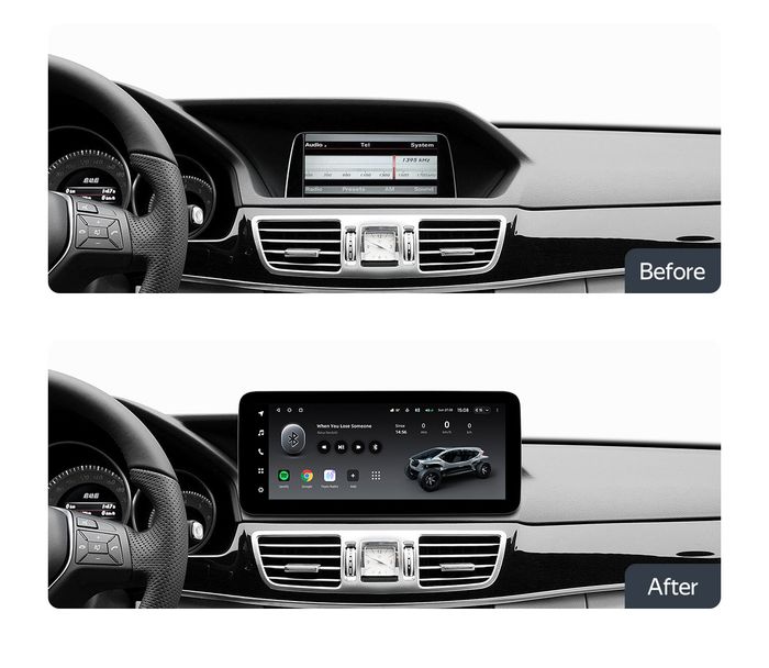 Магнитола для Mercedes-Benz E-класс (W212 седан) 2012-2015 NTG 4.5 - Parafar PF7111A138/128E монитор 12.3" на Android 13, 8Гб+128Гб, CarPlay, 4G SIM-слот