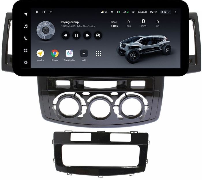 Магнитола для Toyota HiLux 7 2011-2015 - Teyes LUX ONE ROUND монитор 12.3" 2K QLED на Android 10, Быстрая, CarPlay, 4G SIM-слот