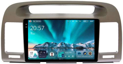 Магнитола для Toyota Camry 30 2001-2006 (рамка оливковая) - Teyes CC4 монитор 9.2" 2K QLED на Android 14, Snapdragon 680, DSP, CarPlay, 4G SIM-слот