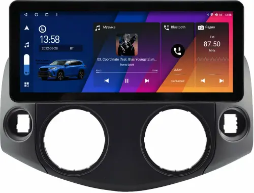 Магнитола для Toyota RAV4 30 2005-2012, Vanguard - Canbox H-Line 0213 монитор 12.3" QLED в стиле Audi на Android 10, ТОП-процессор, CarPlay, 4G SIM-слот