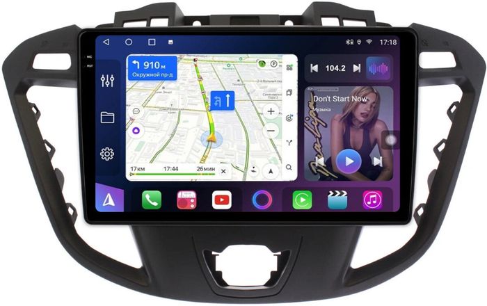 Магнитола для Ford Transit Custom, Tourneo Custom 2012-2020 - FarCar BM3253M-2K монитор 9.5" 2K QLED на Android 14, TS10, 4+32Гб, CarPlay, 4G SIM-слот