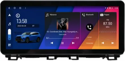 Магнитола для Mazda CX-4 2016-2024 (без штатного монитора) - Canbox H-Line 0083 монитор 12.3" QLED в стиле Audi на Android 10, ТОП-процессор, CarPlay, 4G SIM-слот