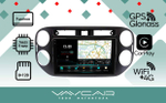 Магнитола для Volkswagen Tiguan 2011-2016 (рамка черная, прямоуг. кнопка ) - Vaycar VA81-0489-2K на Android 13, 8-ядер, 2K QLED, ТОП процессор, CarPlay, 4G SIM-слот