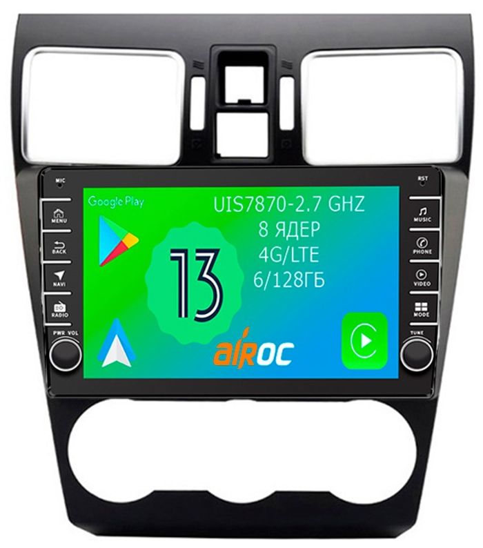 Магнитола для Subaru Forester, XV 2015-2018 - Airoc AB-3402 (кнопки и крутилки), Android 13, Быстрая, SIM-слот, CarPlay