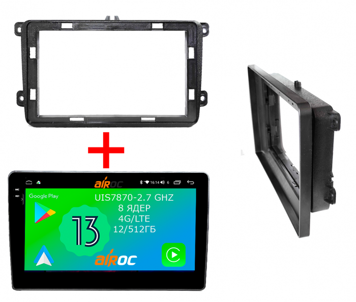 Магнитола для Volkswagen T5, T6, Tiguan, Passat, Polo, Jetta, Amarok, Golf и др., Skoda Fabia, Rapid - Airoc 2K AU-3701 на Android 13, Быстрейшая, SIM-слот