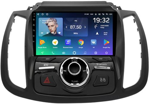 Магнитола для Ford Kuga 2 2017-2019 (SYNC 3, рамка с кнопками тип 2) - Teyes CC2 PLUS монитор 9" QLED на Android 10, ТОП процессор, 4Гб+64Гб, 4G SIM-слот