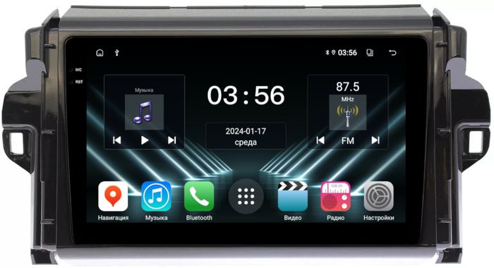 Магнитола для Toyota Fortuner 2015-2022 - FarCar DX3055M монитор 9.5" IPS на Android 13, 4+64Гб, CarPlay