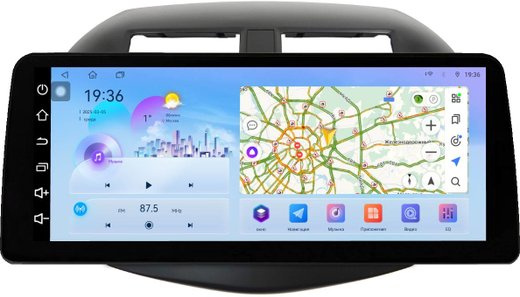 Магнитола для Toyota RAV4 3 2005-2012, Vanguard (рамка 10) - FarCar монитор 12.3" 2K QLED на Android 14, TS10, CarPlay, 4G SIM-слот