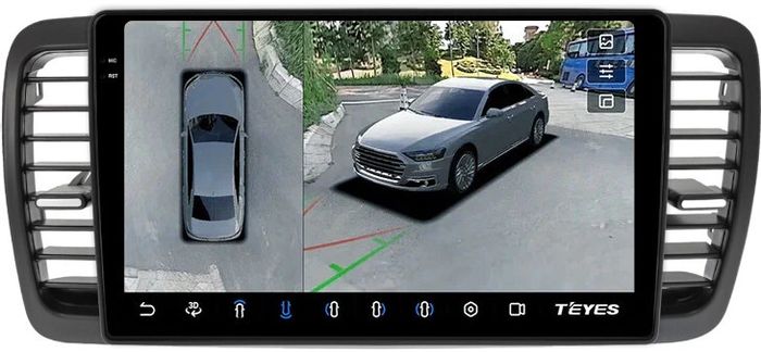 Магнитола для Subaru Legacy 4, Outback 3 2003-2009 (правый руль) - Teyes CC3-2K-360 монитор 9.5" 2K QLED на Android 10, 6Гб+128Гб, CarPlay, 4G SIM-слот, 4 камеры в комплекте