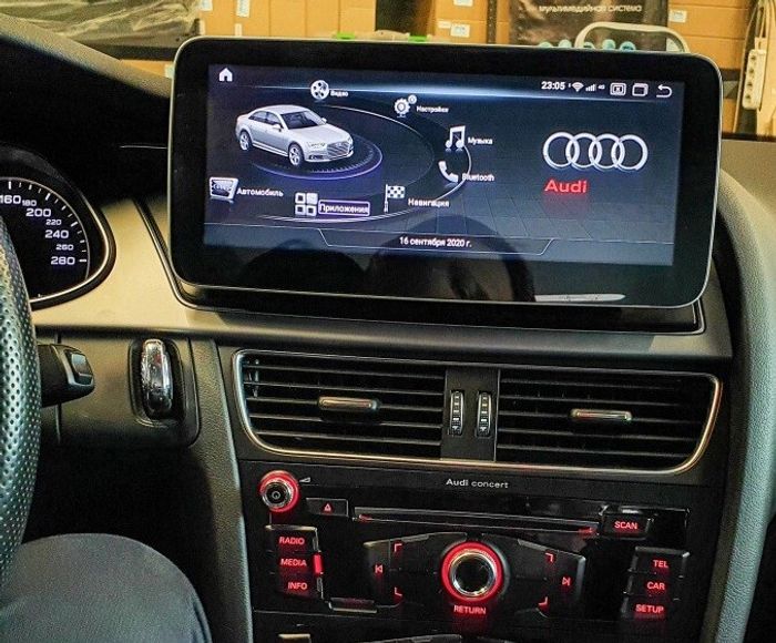 Магнитола для Audi A4 B8, A5 (8T) 2007-2016 (с джойстиком MMI) - Parafar PF7938QPDHigh монитор 10.25" на Android 13, Быстрая, CarPlay, 4G SIM-слот