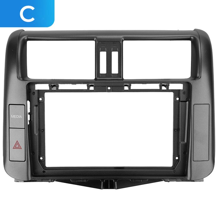 Комплект рамки с разъёмами 9"+can Toyota Prado 150 2009-2013 черная (C)