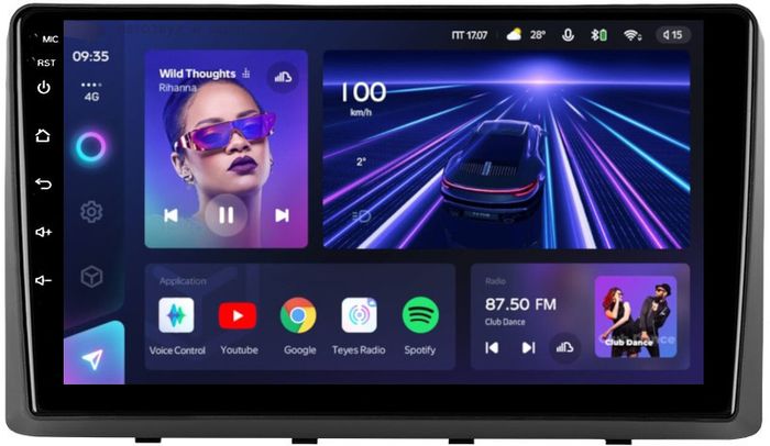 Магнитола для KIA Carnival 3 2014-2020 (рамка-накладка) - Teyes CC3 на Android 10, QLED, ТОП процессор, 4Гб+32Гб, CarPlay, 4G SIM-слот