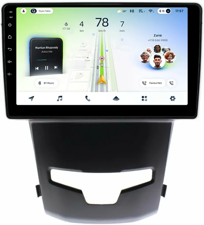 Магнитола для SsangYong Actyon 2 2013-2021 - Teyes CC4L монитор 9" IPS на Android 14, Быстрая, Snapdragon 662, CarPlay, 4G SIM-слот