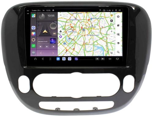 Магнитола для KIA Soul 2 2014-2019 (кондиционер, рамка глянцевая) - Kuberg SF-9740-AB QLed+2K, Android 13, TS20, CarPlay, 4G SIM-слот