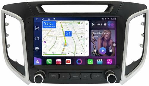 Магнитола для Hyundai Creta 1 2016-2021 (без штатной КЗВ, рамка с крутилками) - FarCar BM9-8004K монитор 9.5" QLED на Android 14, TS10, 4+32Гб, CarPlay, 4G SIM-слот