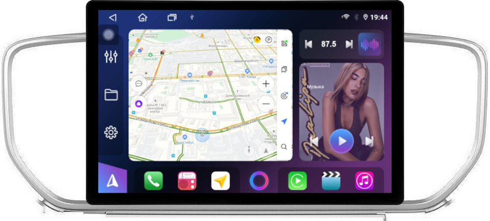 Магнитола для KIA Sportage 4 2016-2018 - FarCar BX877 монитор 13" 2K QLED на Android 13, TS10, 6+128, CarPlay, 4G SIM-слот
