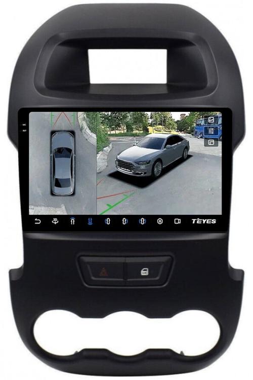 Магнитола для Ford Ranger 3 2011-2015 (рамка тип 2) - Teyes CC3-2K-360 монитор 9.5" 2K QLED на Android 10, 6+128Гб, CarPlay, 4G SIM-слот, 4 камеры в комплекте