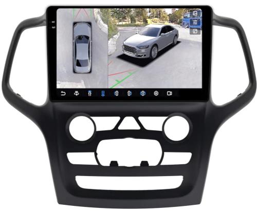 Магнитола для Jeep Grand Cherokee WK2 2013-2021 (ШГУ 5") - FarCar BX9-360-9564F2 монитор 9.5" 2K QLED на Android 13, 6Гб+128Гб, CarPlay, 4G SIM-слот, 4 камеры в комплекте