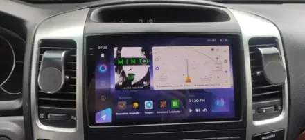 Магнитола для Toyota Land Cruiser Prado 120, Lexus GX470 (экран климата внизу) - FarCar XXL456M монитор 9.5" 2K QLED на Android 14, TS20, 8+256Гб, CarPlay, 4G SIM-слот