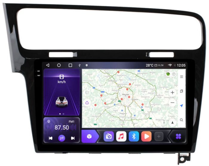 Магнитола для Volkswagen Golf 7 2012-2020 - Kuberg OL-1907 QLed+2K, Android 12, TS10,  CarPlay, 4G SIM-слот