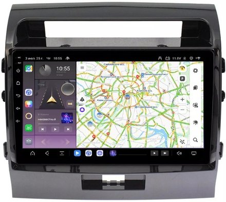 Магнитола для Toyota Land Cruiser 200 2007-2015 (экран климата внизу) - Kuberg OL-1620-1 QLed, Android 13, TS20, CarPlay, SIM-слот