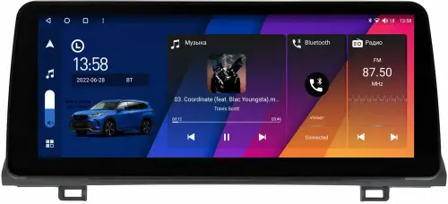 Магнитола для Honda Accord 10 2017-2023 - Canbox H-Line 0340 монитор 12.3" QLED в стиле BMW на Android 10, ТОП-процессор, CarPlay, 4G SIM-слот