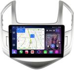 Магнитола для Chevrolet Cruze 2012-2015 (рамка серебро) - FarCar S500-TS10 монитор 9.5" QLED на Android 14, Быстрая, CarPlay, 4G SIM-слот