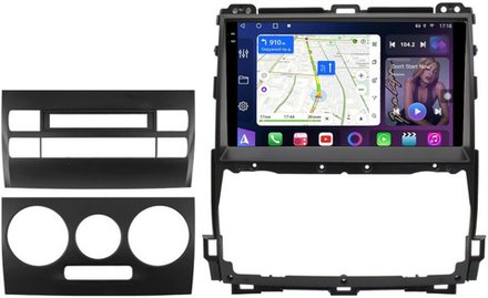 Магнитола для Toyota Land Cruiser Prado 120, Lexus GX470 (экран климата внизу, большая рамка) - FarCar XXL9-8001F3 монитор 9.5" 2K QLED на Android 14, TS20, 8+256Гб, CarPlay, 4G SIM-слот
