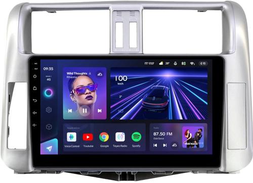 Магнитола для Toyota Land Cruiser Prado 150 2009-2013 (рамка серебро) - Teyes CC3L на Android 10, 8-ядер, CarPlay, 4G SIM-слот