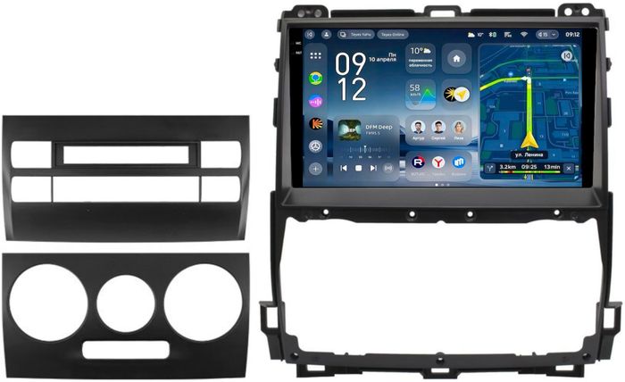Магнитола для Toyota Land Cruiser Prado 120, Lexus GX470 (экран климата внизу, большая рамка) - Teyes CC4-PRO монитор 9.5" 2K QLED на Android 13, Snapdragon 778G, ИИ, CarPlay, DSP, 4G SIM-слот