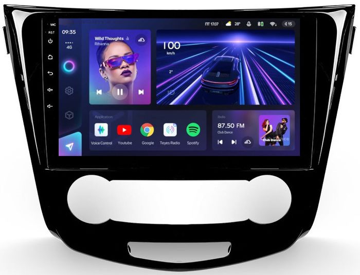 Магнитола для Nissan Qashqai 2014-2022 (кондиционер) - Teyes CC3L на Android 10, 8-ядер, CarPlay, 4G SIM-слот