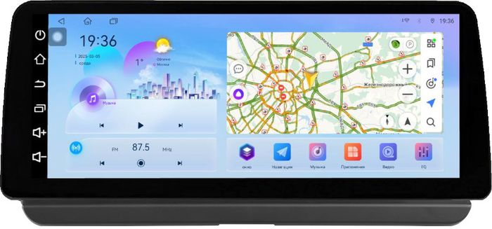 Магнитола для Toyota Corolla E210 2019-2024+, Corolla Cross (рамка LUX) - FarCar монитор 12.3" 2K QLED на Android 14, TS10, CarPlay, 4G SIM-слот