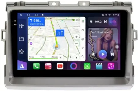 Магнитола для Toyota Estima 3 2006-2016 (без 360, рамка серая) - FarCar 9574-9 монитор 9.5" QLED на Android 14, TS18, CarPlay, 4G SIM-слот