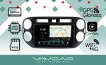 Магнитола для Volkswagen Tiguan 2011-2016 (рамка черная, прямоуг. кнопка ) - Vaycar VA81-0489-2K на Android 13, Быстрая, 2K QLED, CarPlay, 4G SIM-слот