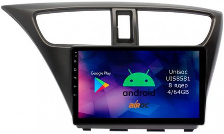 Магнитола для Honda Civic 9 2012-2015 (хэтчбэк) - Airok RM-1901 Android 12, 8-ядер, 4/64Гб, SIM-слот